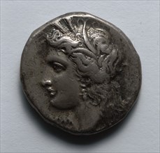 Stater: Demeter (obverse), 330-300 BC. Greece, 4th century BC. Silver; diameter: 2 cm (13/16 in.).
