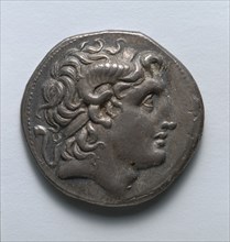 Tetradrachm: Alexander the Great (obverse), 323-281 BC. Greece, 4th century BC. Silver; diameter: 0