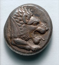 Drachm: Lion (obverse), 550-500 BC. Greece, 6th century BC. Silver; diameter: 1.6 cm (5/8 in.).