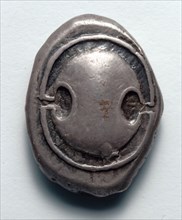 Stater: Boetian Shield (obverse), 395-387 BC. Greece, 4th century BC. Silver; diameter: 2.6 cm (1
