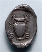 Stater: Amphora and Bow (reverse), 395-387 BC. Greece, 4th century BC. Silver; diameter: 2.6 cm (1