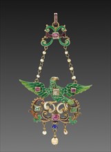 Pendant and Chain, 1800s. Germany, 19th century. Metal and enamel; overall: 9.6 cm (3 3/4 in.).