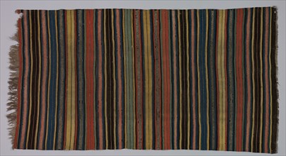 Blanket, 19th century. Tibet ?, 19th century. Weft faced plain weave with supplementary weft: wool;