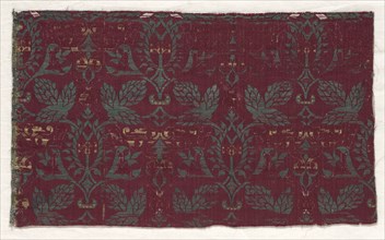 Silk Fragment, 15th century. Spain, Mudejar, 15th century. Lampas weave, silk; average: 23.5 x 39.8