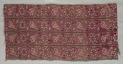 Textile Fragment, late 17th century. Turkey, late 17th century. Brocaded silk with metal thread