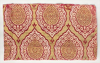 Brocade, 1600-1650. Turkey, Bursa, first half of 17th Century. Brocade, silk; average: 45.8 x 62.3