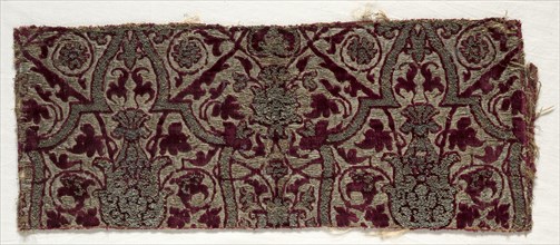 Velvet Textile, late 15th century. Spain, late 15th century. Velvet; silk and metallic thread;