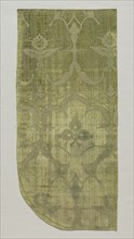 Fragment, probably from a Chasuble, 1400s. Italy. Silk with cut and voided velvet; overall: 63.5 x