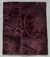 Two Velvet Fragments Sewn Together, 1400s. Italy, 15th century. Velvet (cut and voided); overall: