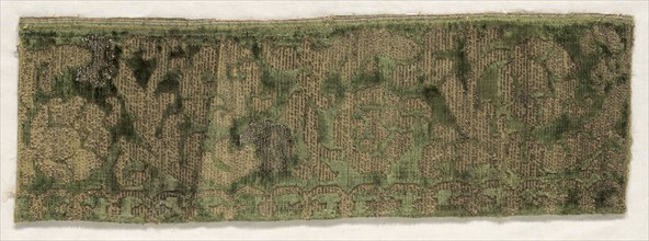 Velvet Textile, 16th century. Spain, 16th century. Velvet; silk and metallic thread; overall: 43 x
