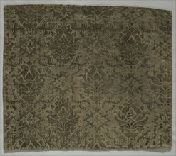 Velvet Fragment, 1600s. Italy, 17th century. Velvet; overall: 38.5 x 44.6 cm (15 3/16 x 17 9/16 in