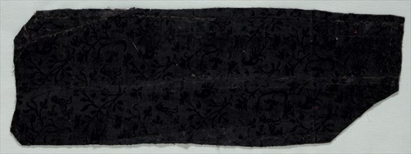 Velvet Fragment, 1600s. Italy, 17th century. Velvet; overall: 46 x 16.5 cm (18 1/8 x 6 1/2 in.).