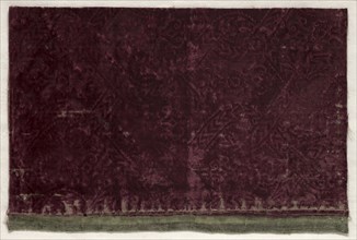 Fragment of Stamped Velvet, first half of 17th century. Spain, first half of 17th century. Velvet