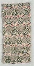 Textile Fragment, 1600s. Italy, 17th century. Silk, metallic thread; overall: 35 x 16.5 cm (13 3/4