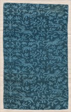 Textile Fragment, 1500s - 1600s. Italy, 16th-17th century. Damask; overall: 24.2 x 15 cm (9 1/2 x 5