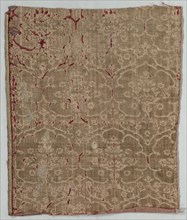 Velvet Fragment, 1400s. Italy, 15th century. Velvet (cut and voided); overall: 55.9 x 48.3 cm (22 x