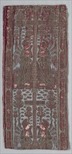 Orphrey Band, 1400s. Italy, 15th century. Lampas weave, silk and metal; compound twill in narrow