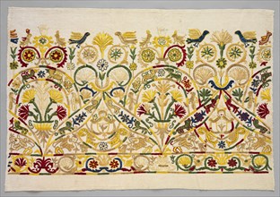 Fragment of a Skirt Border, 1700s - 1800s. Greece, Crete, 18th-19th century. Embroidery: silk on