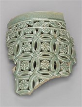 Fragment of Garden Stool with Openwork Design, 1200s. Korea, Goryeo period (918-1392). Stoneware