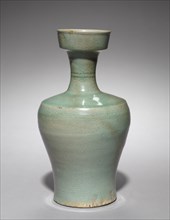 Wide-mouthed Bottle, 1100s. Korea, Goryeo period (918-1392). Celadon; overall: 28.3 cm (11 1/8 in
