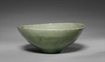 Bowl with Fish and Waves in Relief, 1100s-1200s. Korea, Goryeo period (918-1392). Celadon; overall: