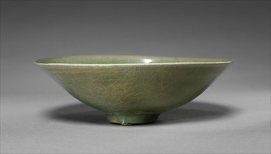 Bowl with Floral Scroll Design in Relief, 1200s. Korea, Goryeo period (918-1392). Pottery; diameter