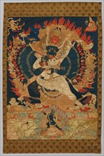 Embroidery: Yama and Consort, 18th-19th century. Tibet, 18th-19th century. Embroidery, silk;