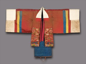 Bride's Robe, 1800s. Korea, Joseon dynasty (1392-1910). Silk embroidery on silk; edges wrapped with