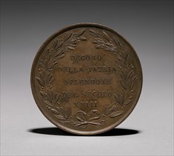 Medal: Guiseppe Rossi Pittore (reverse). Luigi Cossa (Italian, 1789-1867). Bronze; diameter: 6 cm