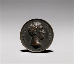 Medal: Antonio Canova (obverse). Francesco Putinati (Italian, 1775-1848). Bronze; diameter: 3.5 cm