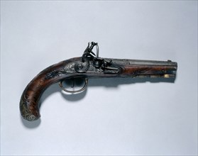 Flintlock Pistol, c. 1750. Johann Andreas Kuchenreuter (German, 1716-1795). Steel, walnut stock,