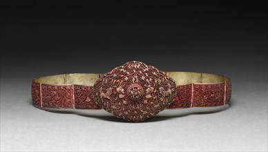 Belt with Buckle, 1800s. Siam, 19th century. Brass; overall: 12.2 x 7.4 cm (4 13/16 x 2 15/16 in.).