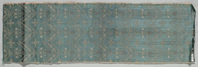 Brocade Textile, 1500s. Italy, 16th century. Lampas weave, silk; overall: 60.3 x 19.2 cm (23 3/4 x