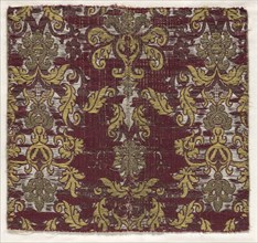 Brocatille Textile Fragment, 16th century. Spain, 16th century. Silk, metallic thread; average: 34