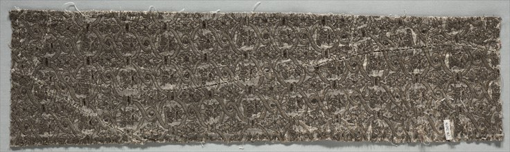 Brocaded Textile, early 1600s. Italy, early 17th century. Plain compound cloth, brocaded and