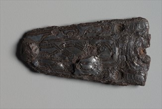 Clasp, 600s. Merovingian, Burgundian, Migration period, 7th century. Iron with silver overlay;
