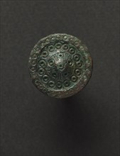 Brooch, 600s. Frankish, Migration period, 7th century. Bronze and silver overlay; diameter: 3.2 cm