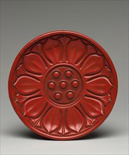 Lotus Dish, 1271-1368. China, Yuan dynasty (1271-1368). Carved cinnabar lacquer on wood; overall: