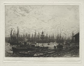 The Port of Bordeaux, Evening. Maxime Lalanne (French, 1827-1886). Etching