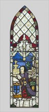 Stained Glass Panel with Female Donor, c. 1480. France, 15th century. Pot metal, white glass with