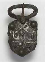 Belt Buckle, 600s. Frankish, Migration period, 7th century. Iron with silver overlay; overall: 10.2