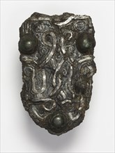 Tab, 600s. Frankish, Migration period, 7th century. Iron with silver overlay; overall: 9.1 x 5.8 cm