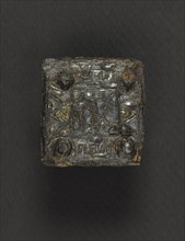 Belt Plate, 600s. Frankish, Migration period, 7th century. Iron with silver overlay; overall: 4 x 4