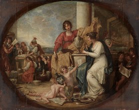 British Manufactory; A Sketch, 1791. Benjamin West (American, 1738-1820). Oil on paper mounted on