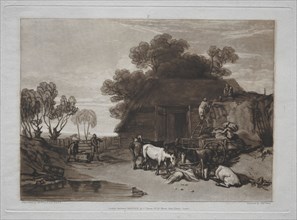 Liber Studiorum:  The Straw Yard. Joseph Mallord William Turner (British, 1775-1851). Etching and