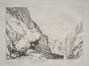 Liber Studiorum:  Mt. St. Gothard. Joseph Mallord William Turner (British, 1775-1851). Etching and