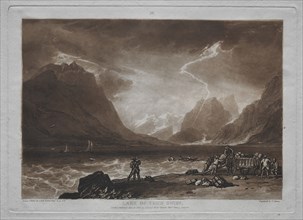 Liber Studiorum:  Lake of Thun, Swiss. Joseph Mallord William Turner (British, 1775-1851). Etching
