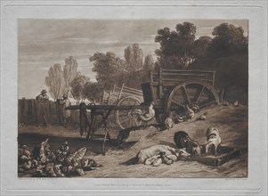 Liber Studiorum:  The Farmyard with the Cock. Joseph Mallord William Turner (British, 1775-1851).