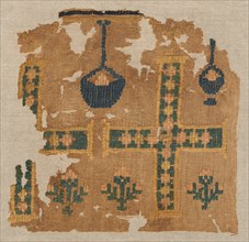 Fragment of a Large Hanging, 500s. Egypt, Byzantine period, 6th century. Brocaded tabby; linen and