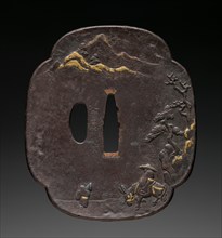 Sword Guard, mid 19th century. Japan, Edo Period (1615-1868). Iron; overall: 7.4 x 8.4 cm (2 15/16